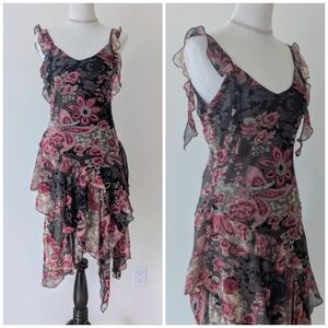 Vintage Y2K floaty bias cut silk blend dress
